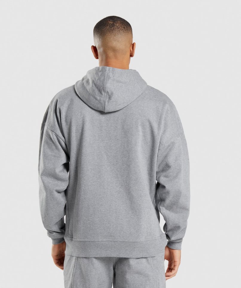 Bluzy Z Kapturem Gymshark Essential Zip Up Męskie Szare | PL 927RVG